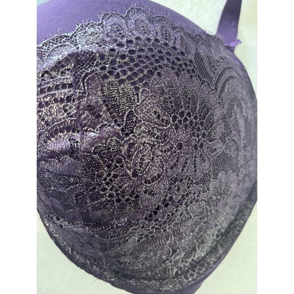 Cacique Purple Lace Balconette Bra 46DDD Full Coverage Underwire - Picture 4 of 7